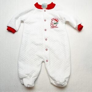 Basic Editions Baby’s First Christmas Quilted footies Vintage